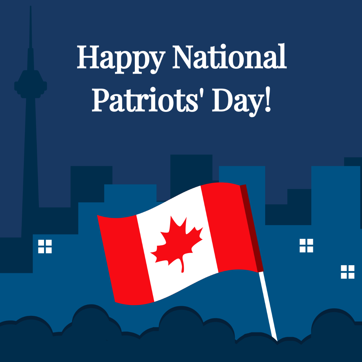 Happy National Patriots' Day Illustration Template