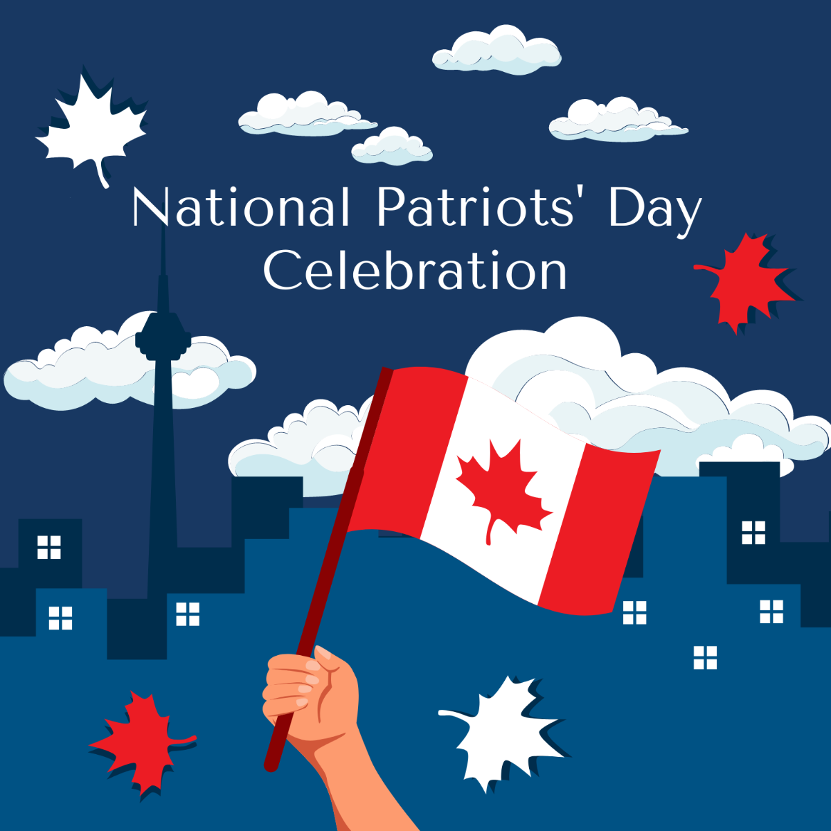 National Patriots' Day Celebration Vector Template