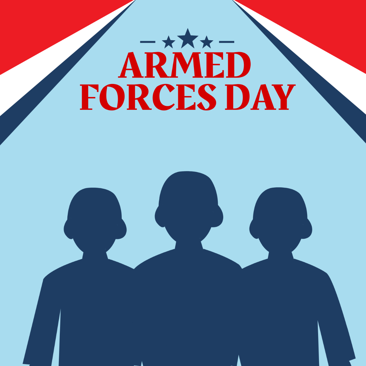 Armed Forces Day Cartoon Vector Template
