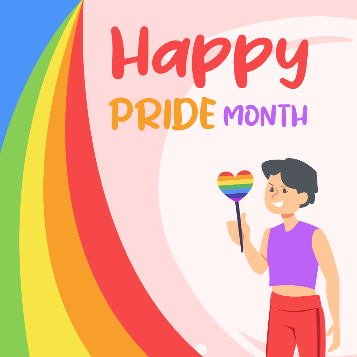 Happy Pride Month Vector Template