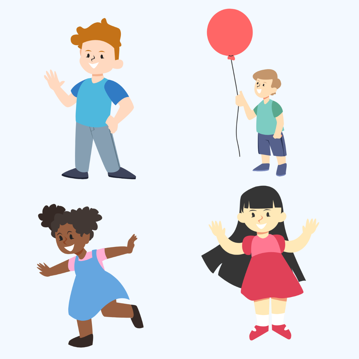 Free Children's Day Clipart Vector Template