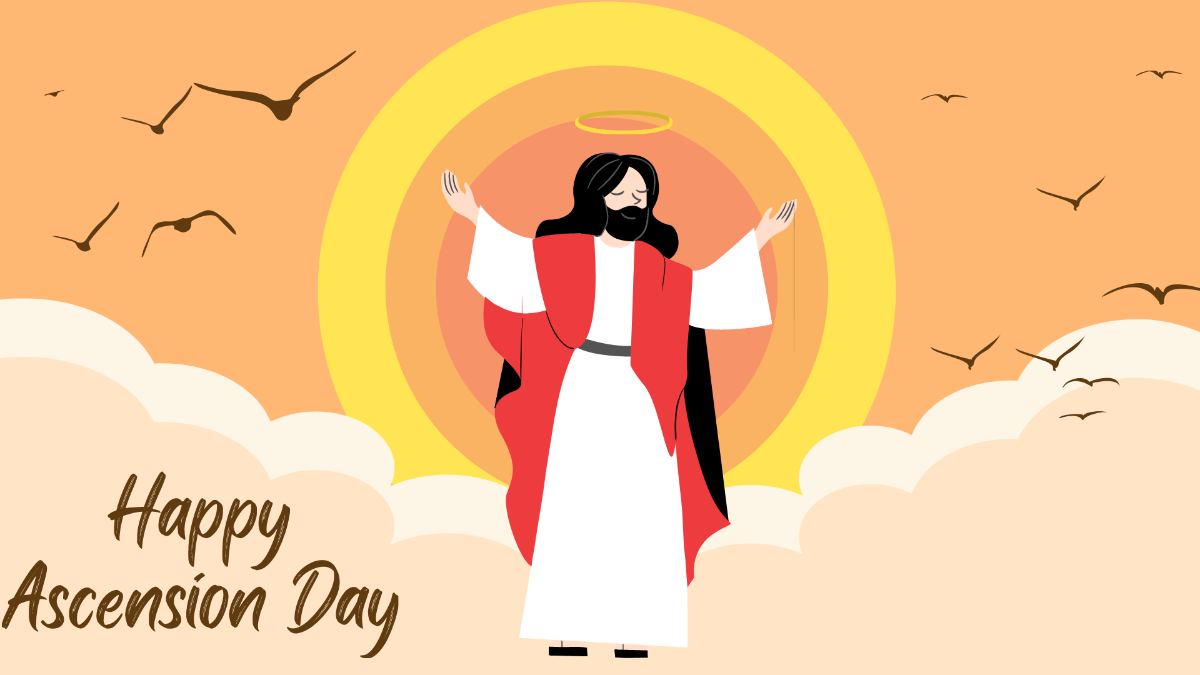 Free Ascension Day Vector Background Template