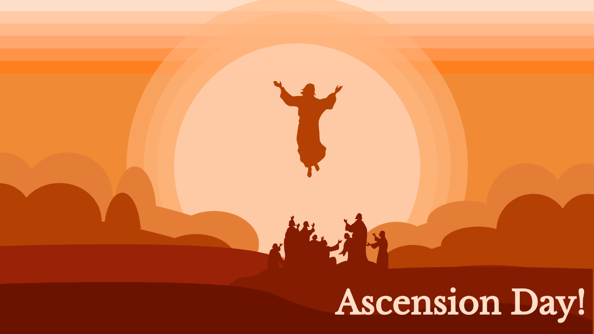 Ascension Day Drawing Background Template