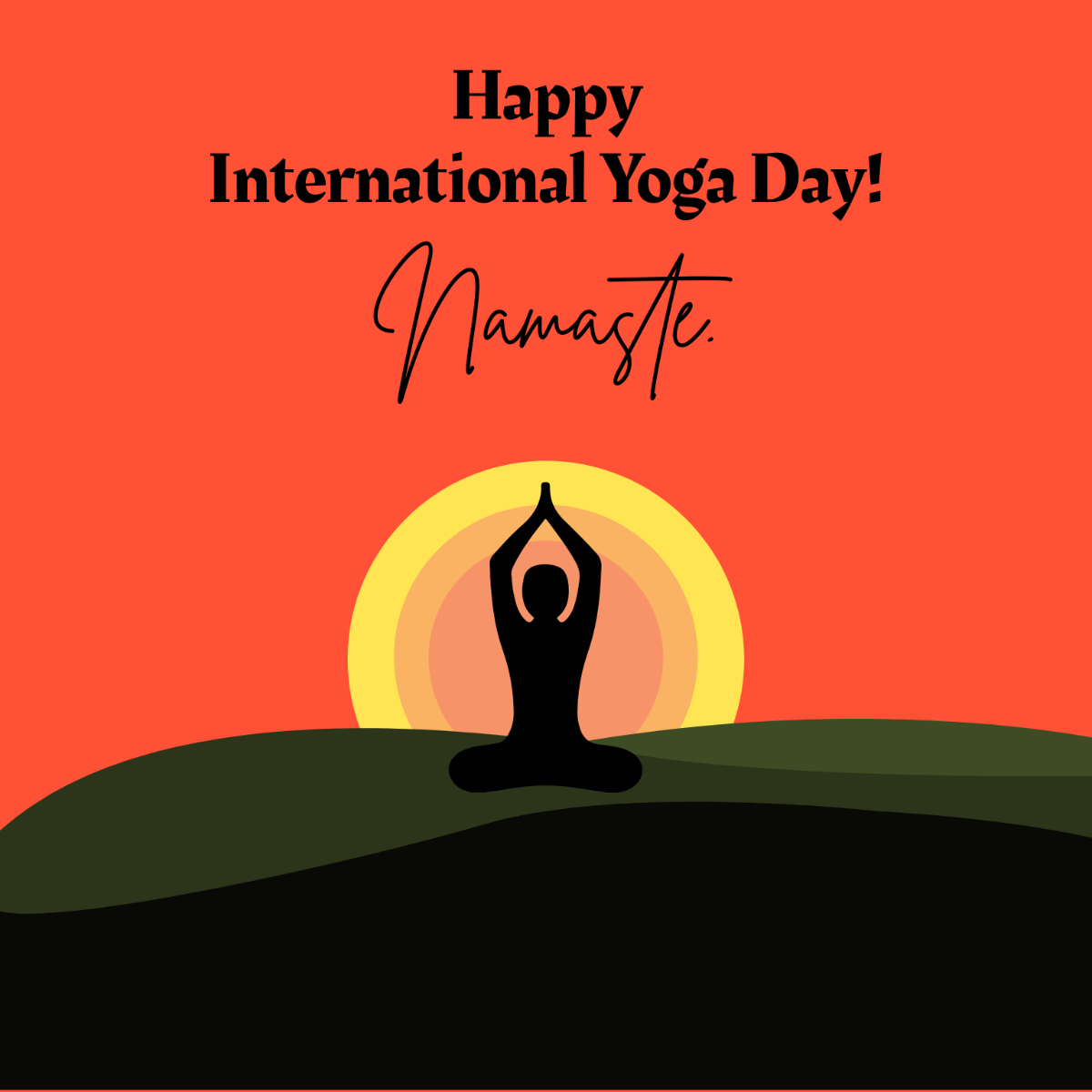 International Yoga Day Wishes Vector Template