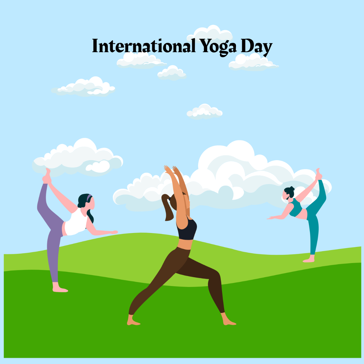 International Yoga Day Vector Template