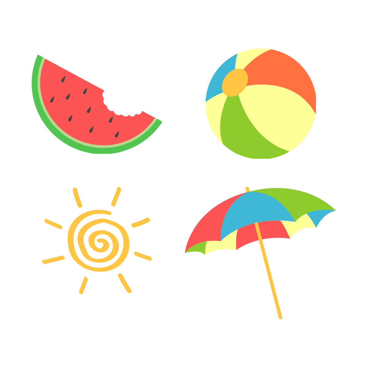 First Day of Summer Clipart Vector Template