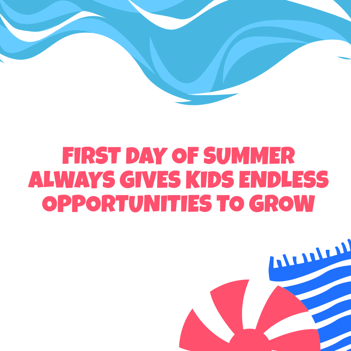 First Day of Summer Quote Vector Template