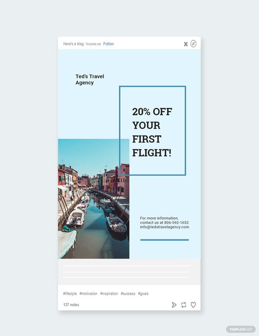 Summer Travel Tumblr Post Template in PSD