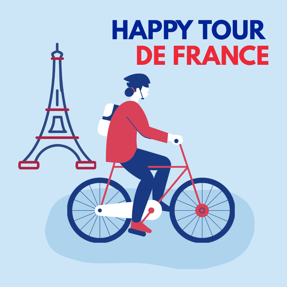 Free Happy Tour de France Illustration Template