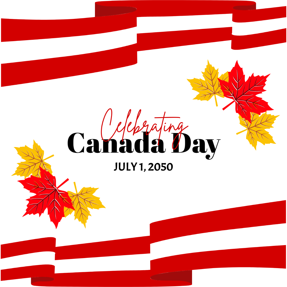 Free Canada Day Poster Vector Template