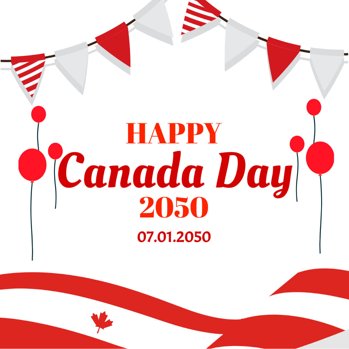 Canada Day Greeting Card Vector Template