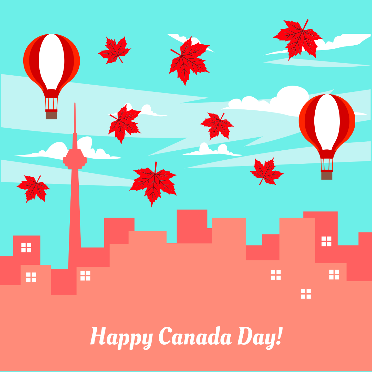 Happy Canada Day Vector Template