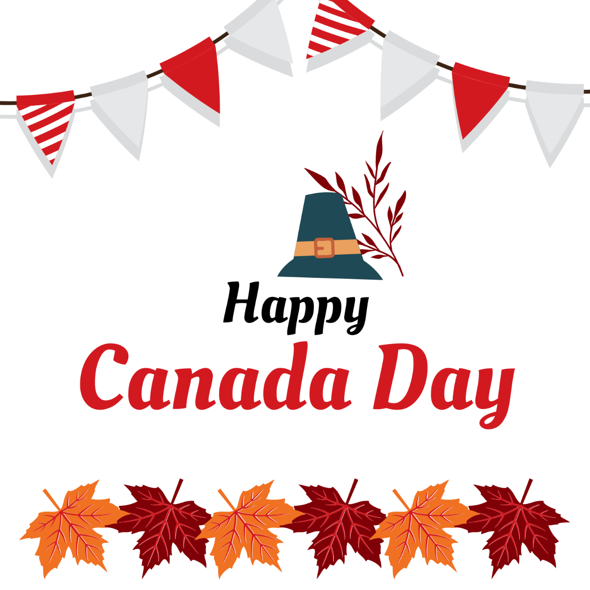 Free Happy Canada Day Illustration Template
