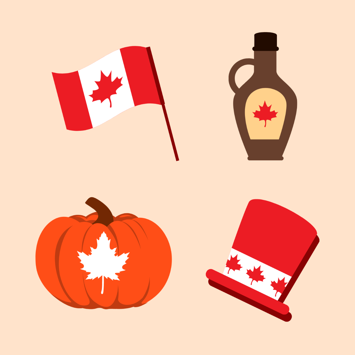 Canada Day Clipart Vector Template