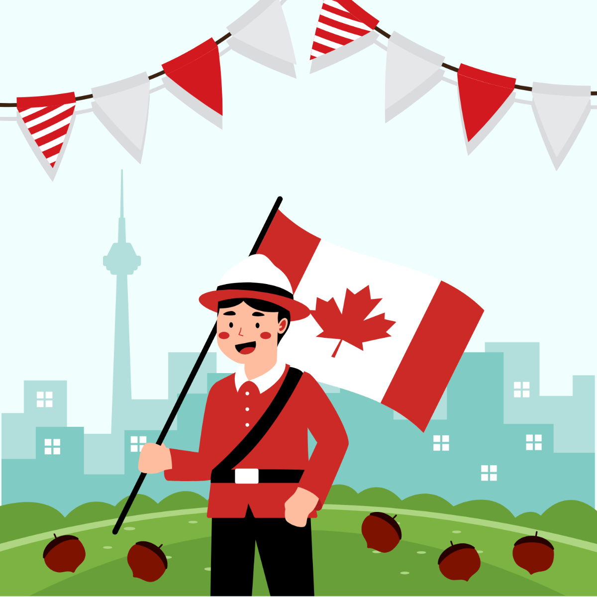 Canada Day Cartoon Vector