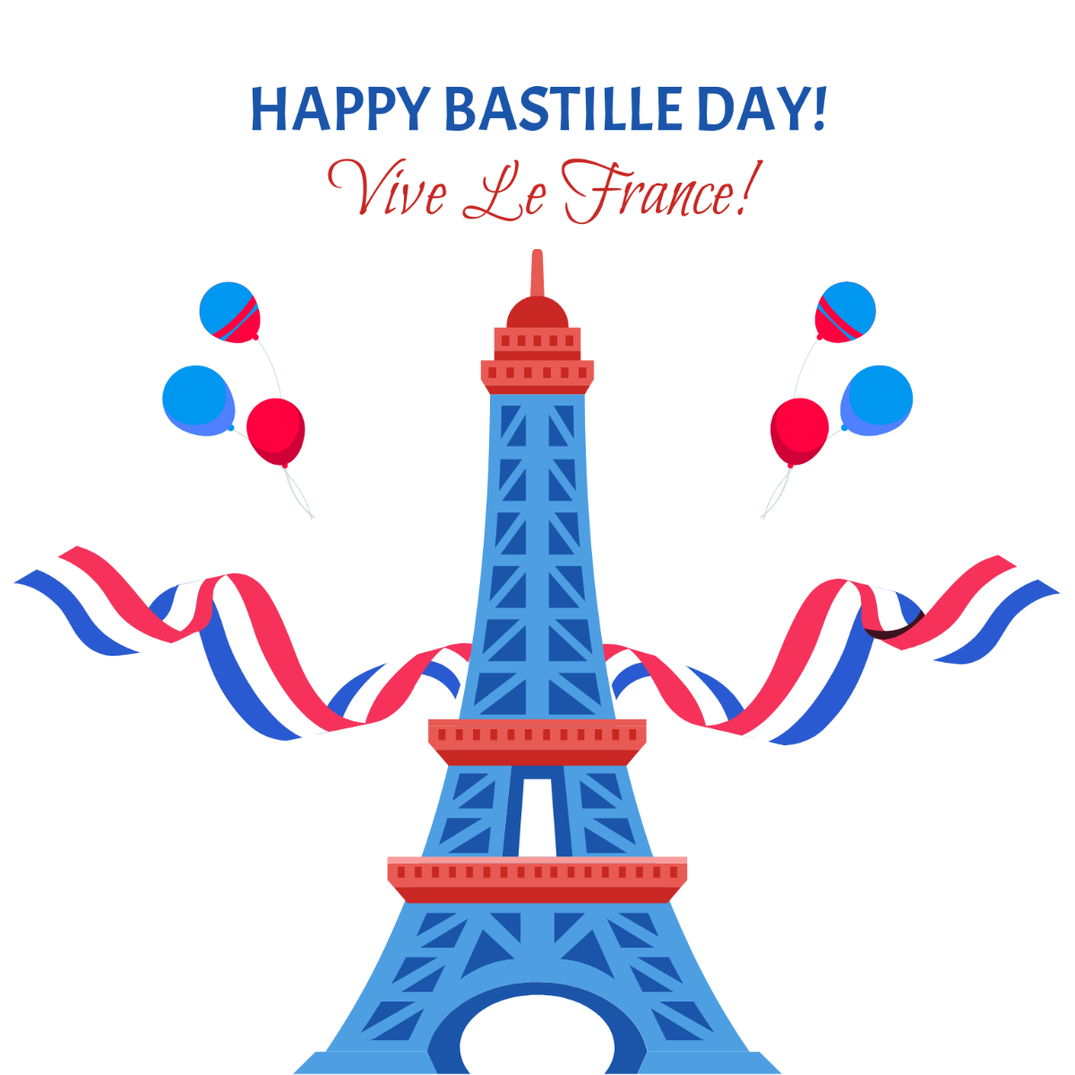 Bastille Day Quote Vector Template