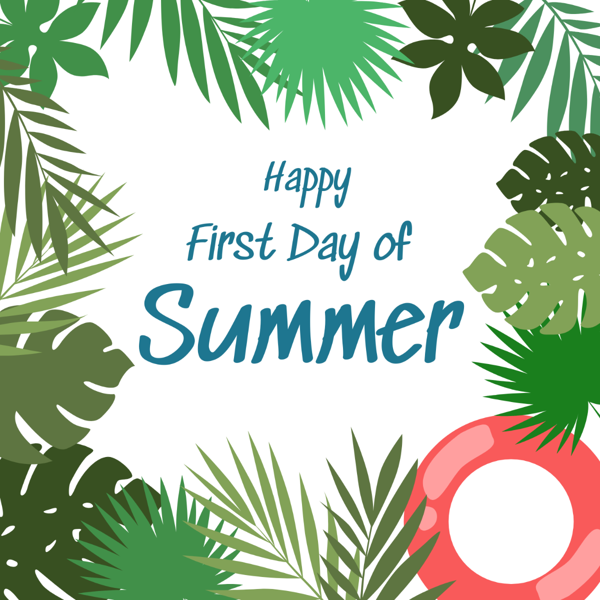 Happy First Day of Summer Vector Template