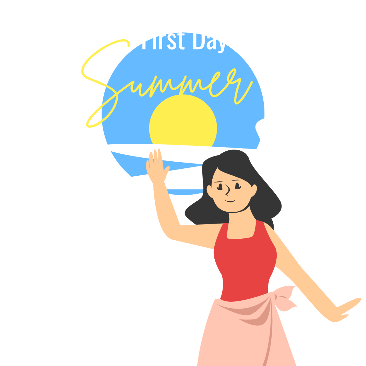 First Day of Summer Illustration Template