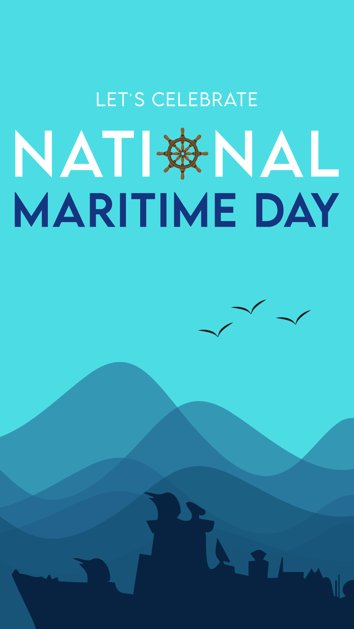 National Maritime Day iPhone Background Template