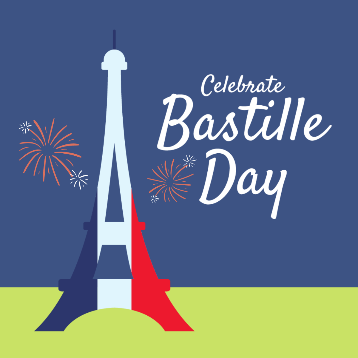 Free Bastille Day Celebration Vector Template
