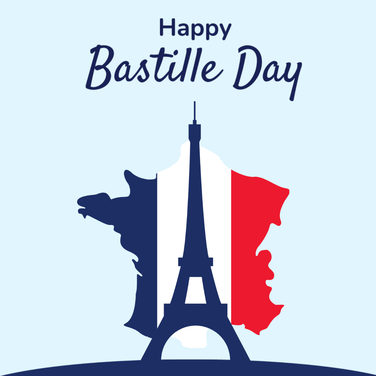 Free Bastille Day Illustration Template