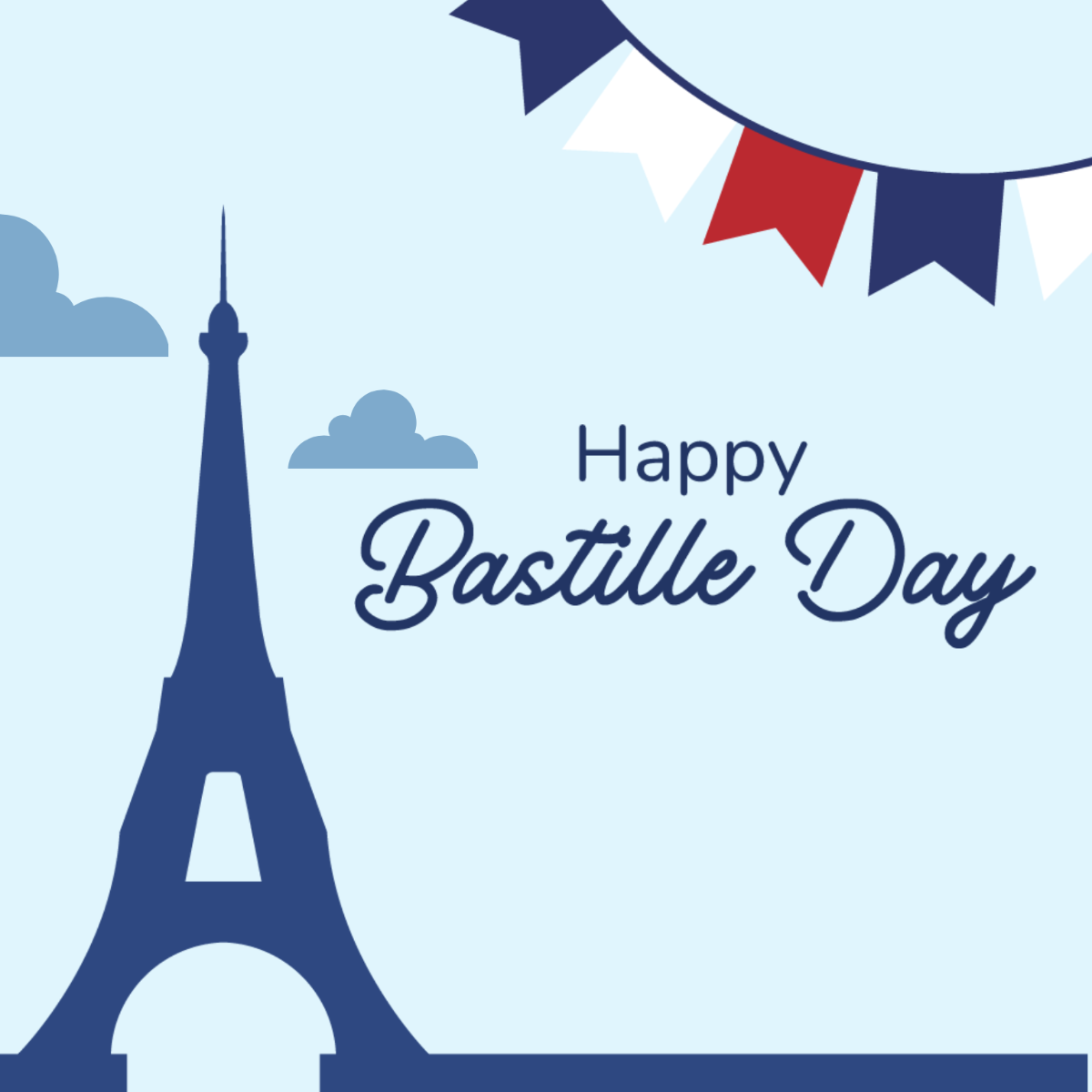 Free Happy Bastille Day Vector Template