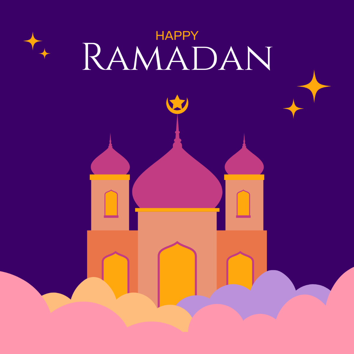 Happy Ramadan Clipart Template