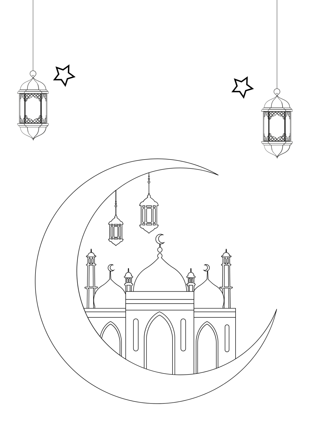 Free Ramadan Drawing Template