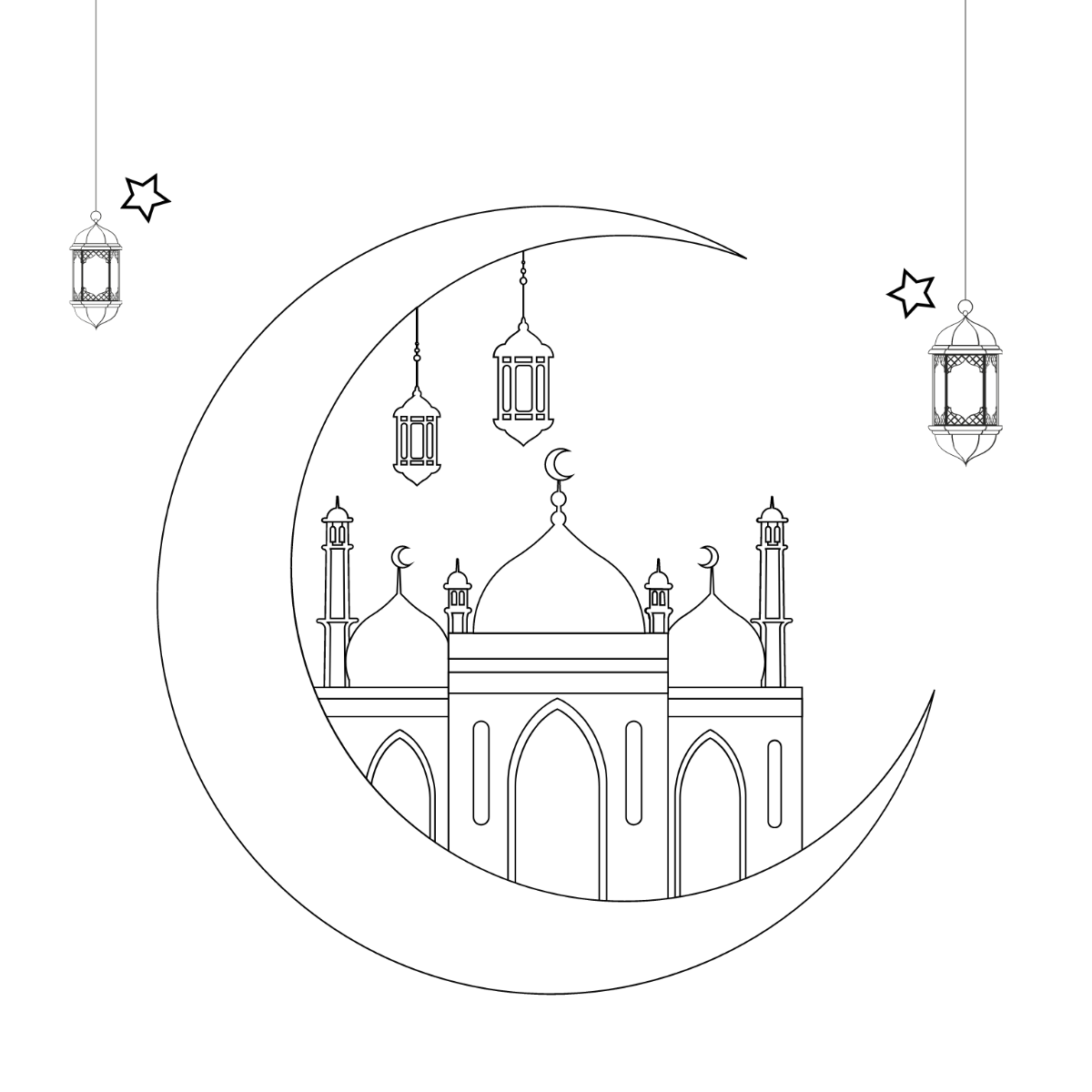 Free Ramadan Drawing Template