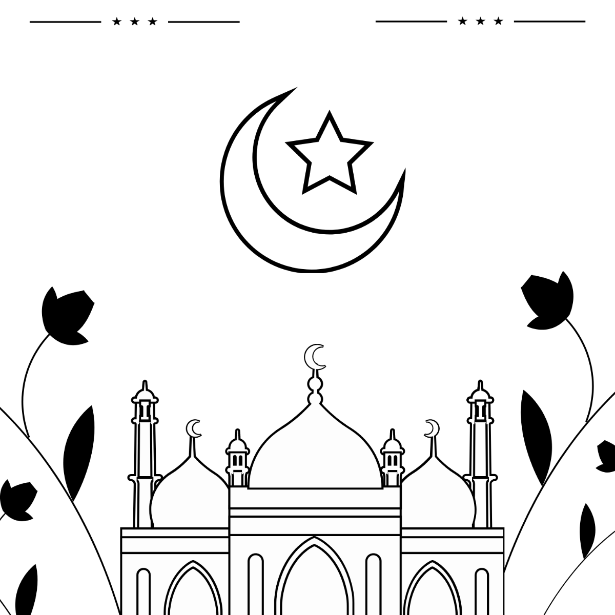 Ramadan Color Drawing Template