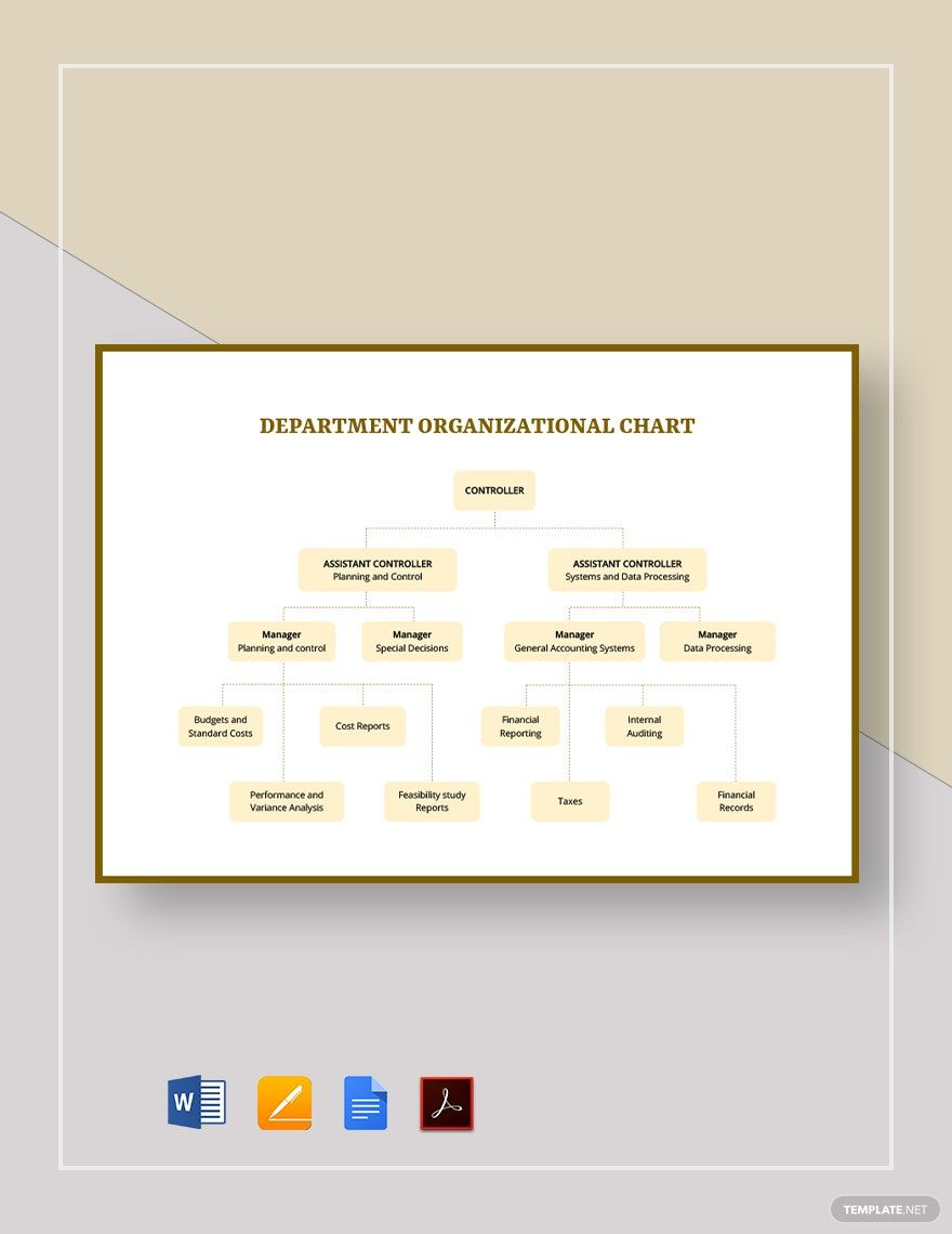 Simple Department Organizational Chart Template