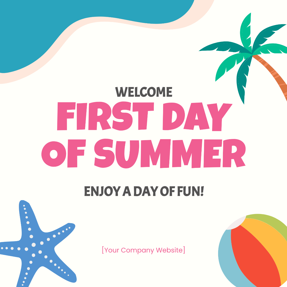 Free First Day of Summer FB Post Template