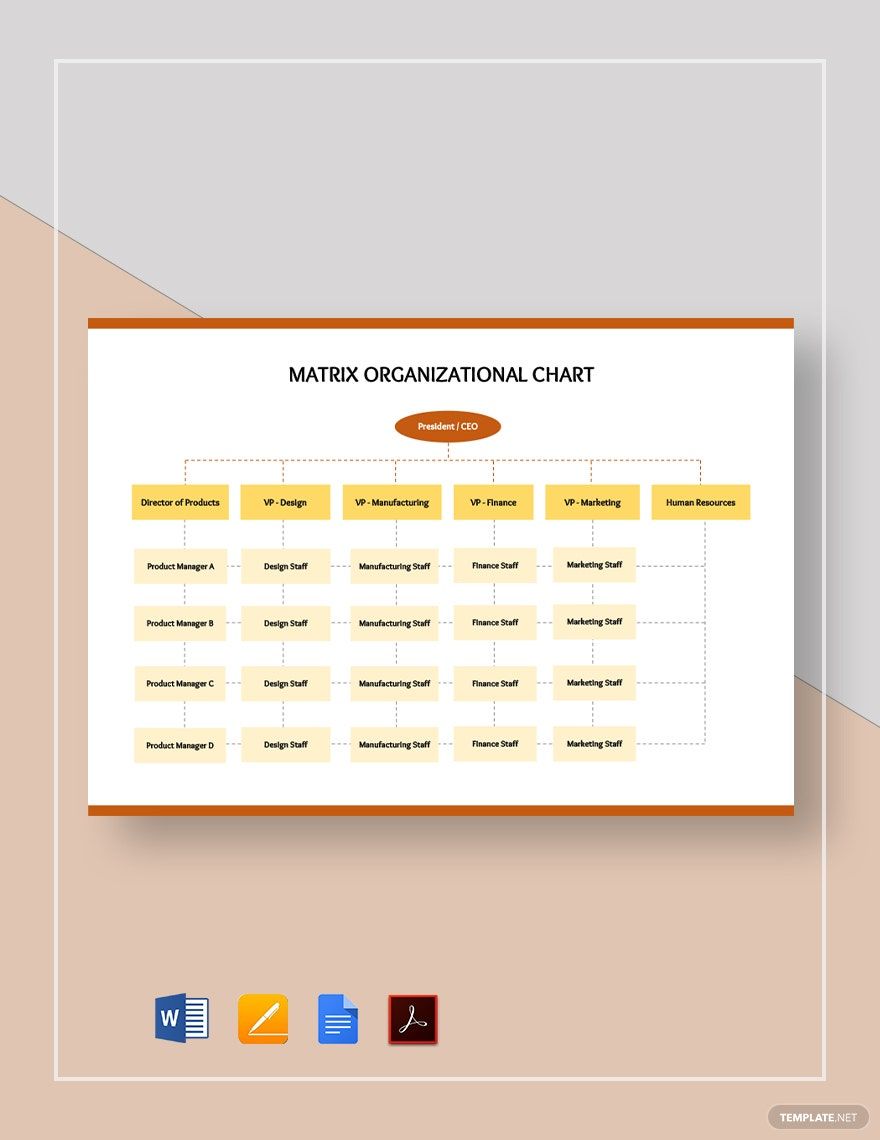 Free Simple Matrix Organizational Chart Template