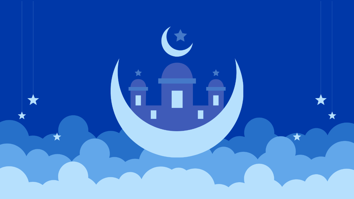 Free Ramadan Blue Background Template