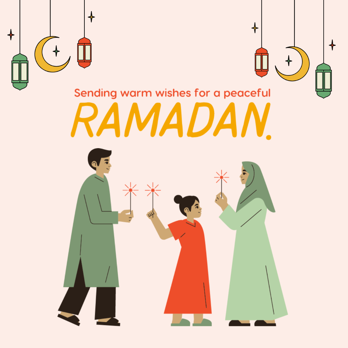 Ramadan Greeting Card Vector Template