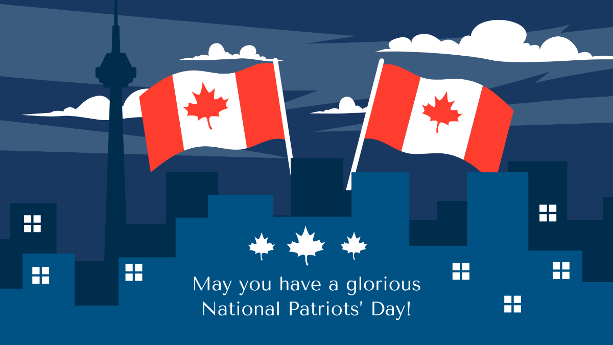 National Patriots' Day Wishes Background Template