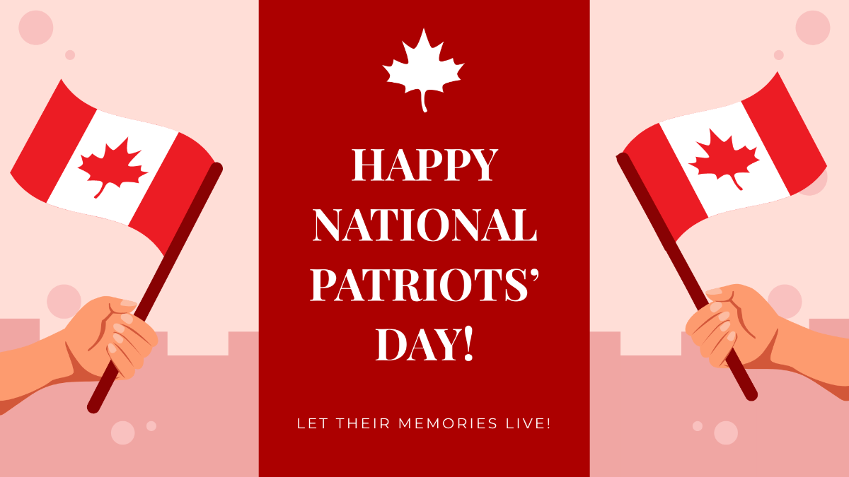 National Patriots' Day Greeting Card Background Template