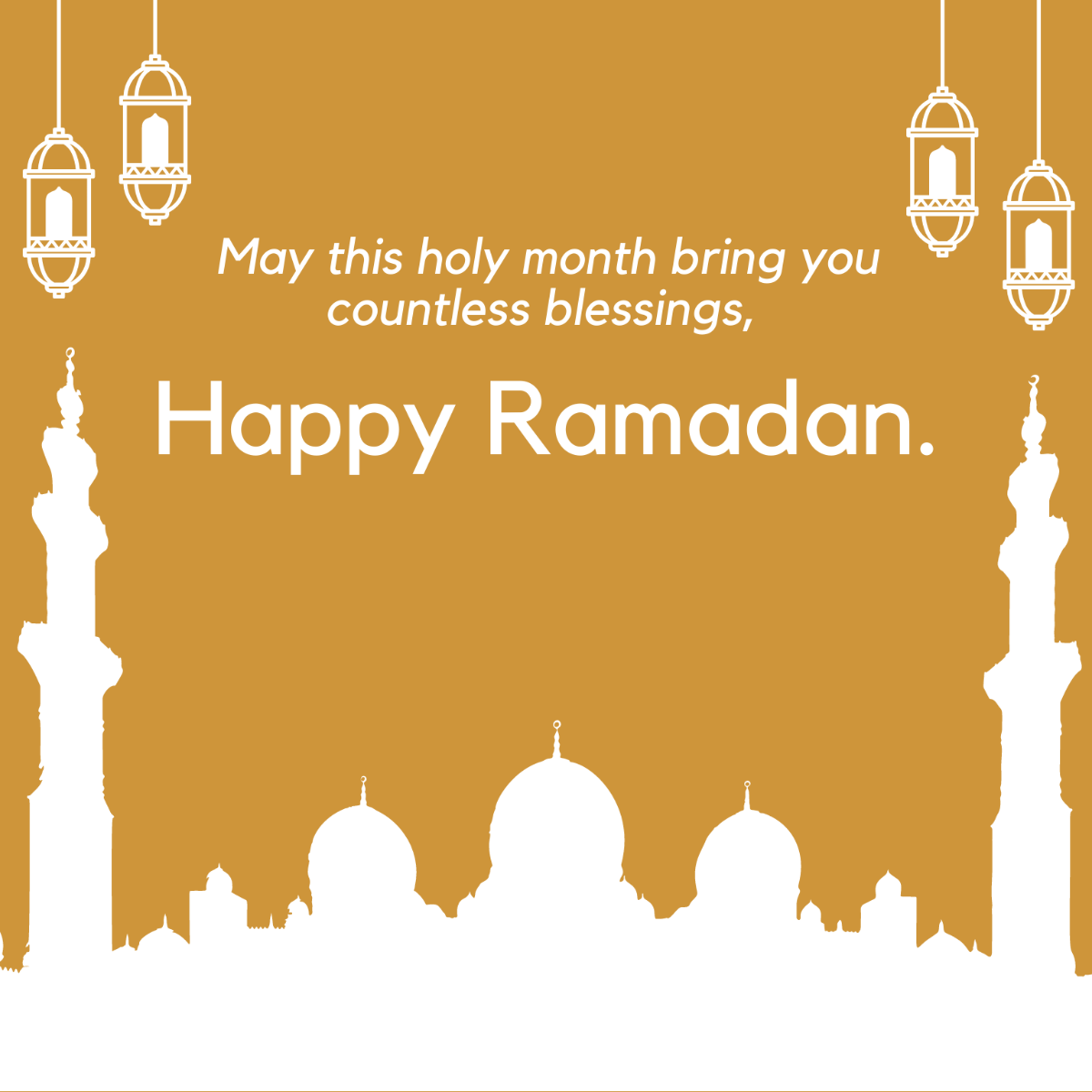 Free Ramadan Message Vector Template