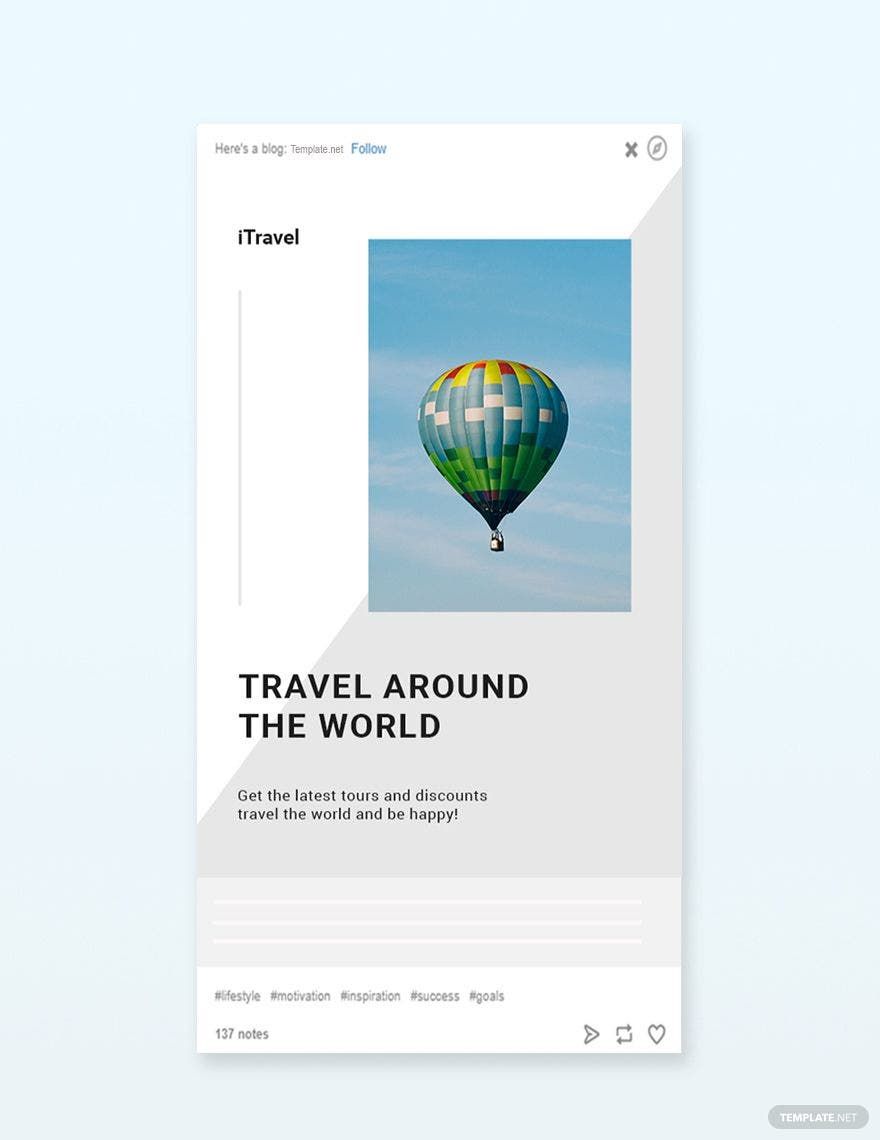 Travel Trends Tumblr Post Template in PSD