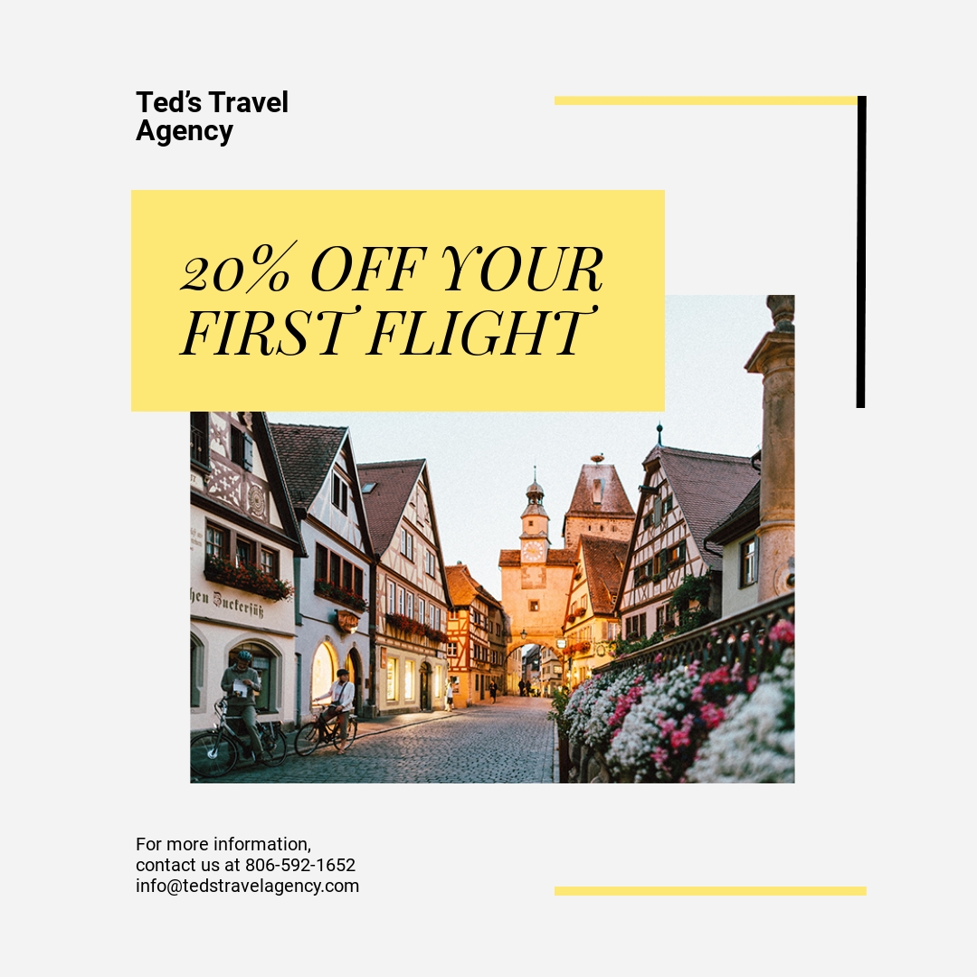 Travel & Tourism Instagram Post Template [Free JPG] - PSD
