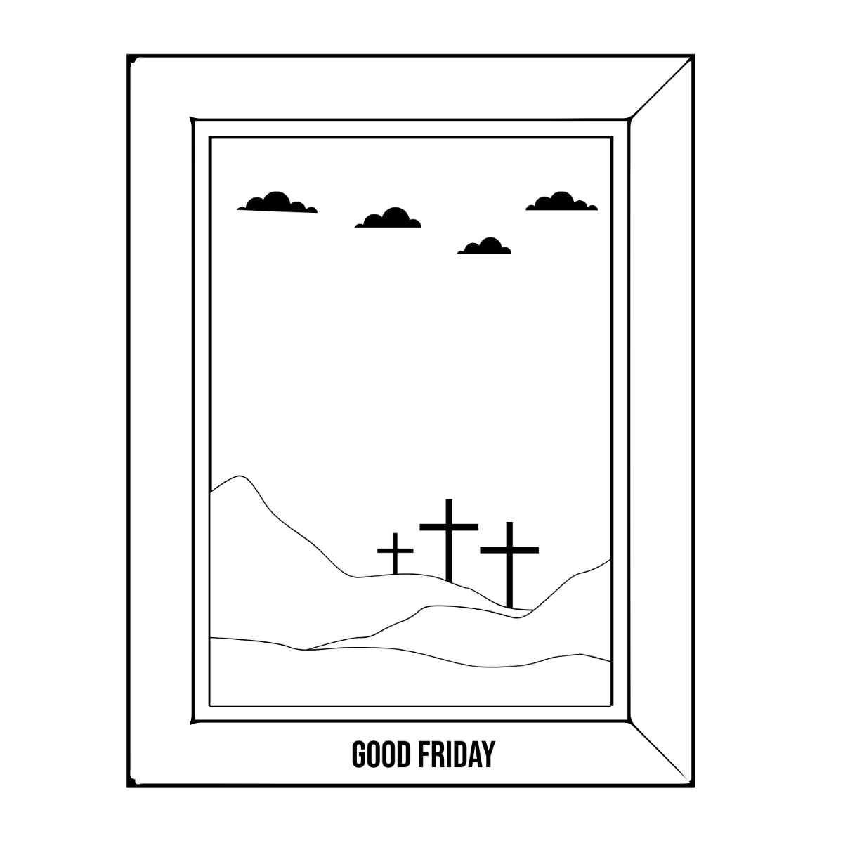Good Friday Image Drawing Template