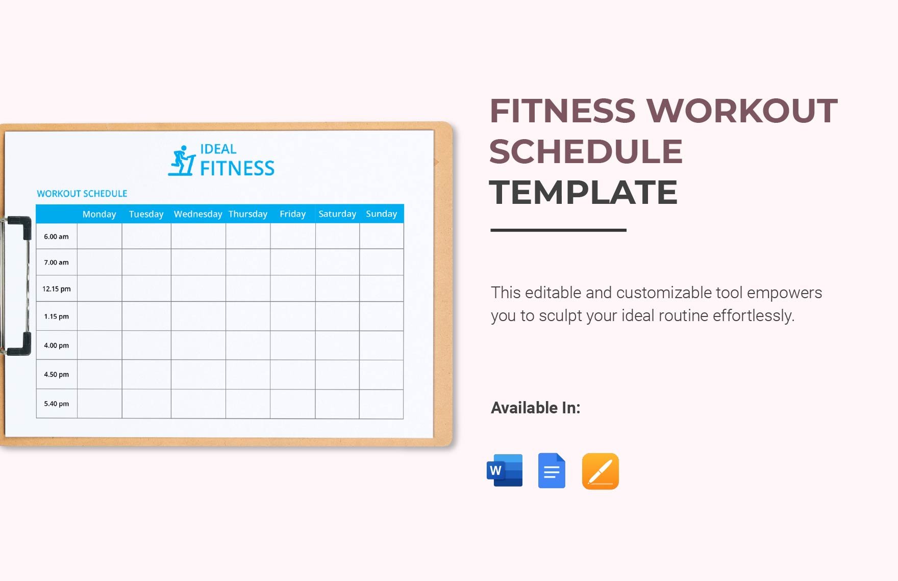 Fitness Workout Schedule Template