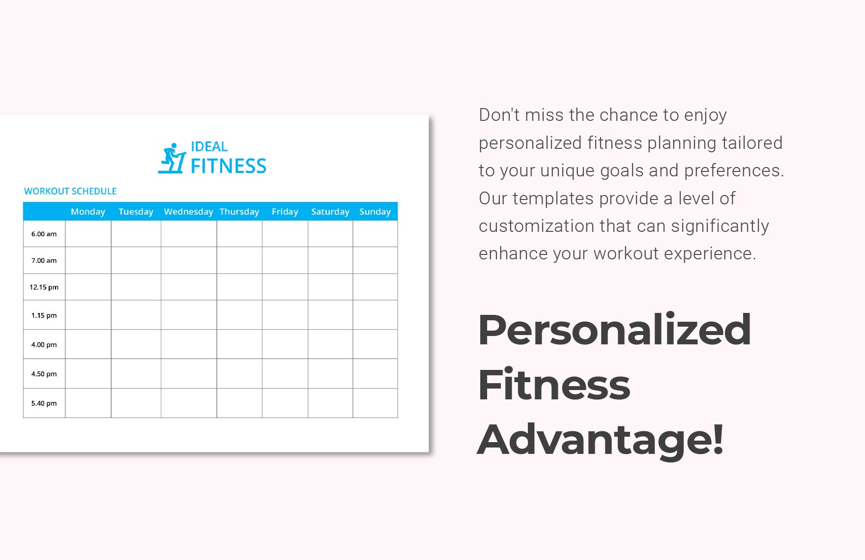 Fitness Workout Schedule Template