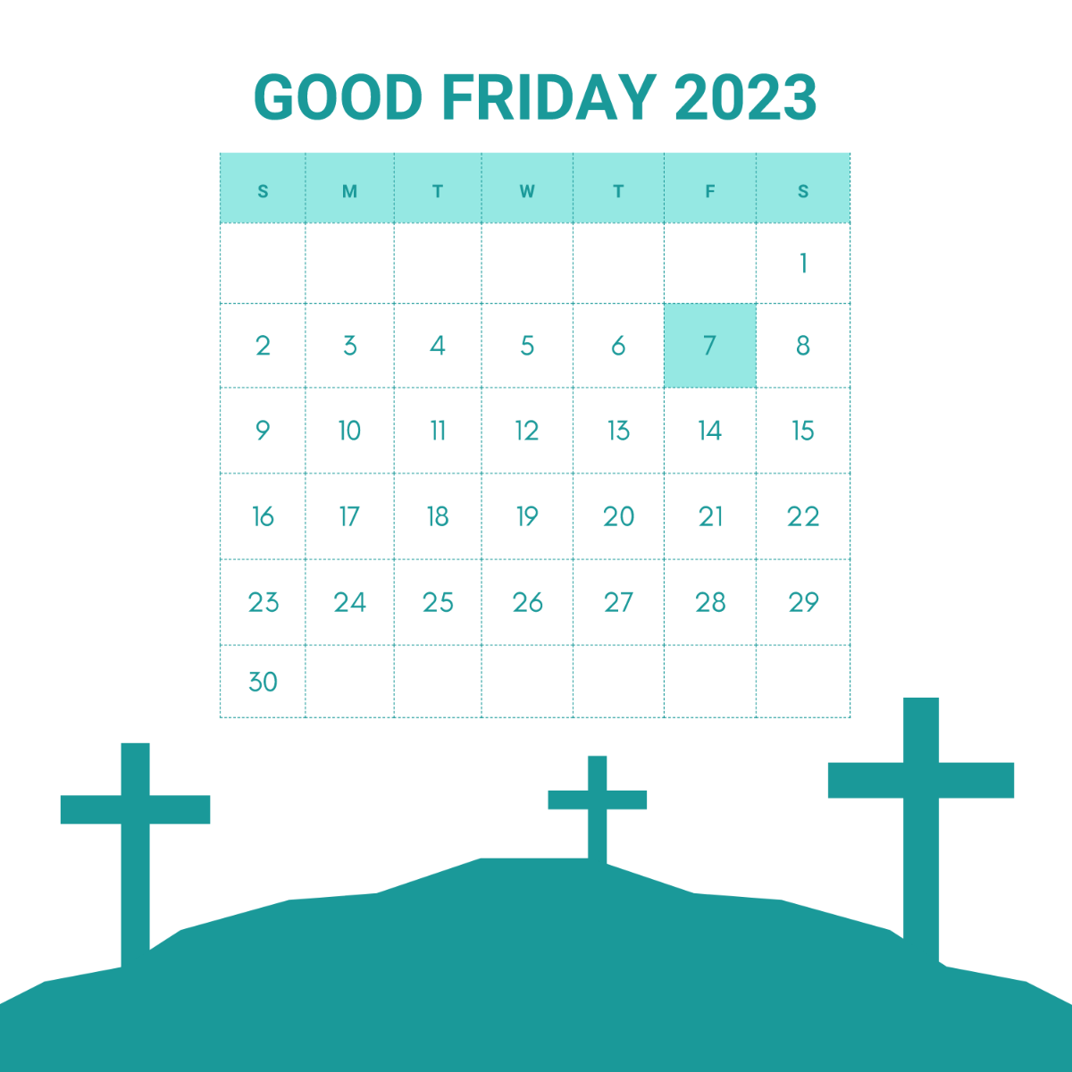 Good Friday Calendar Vector Template