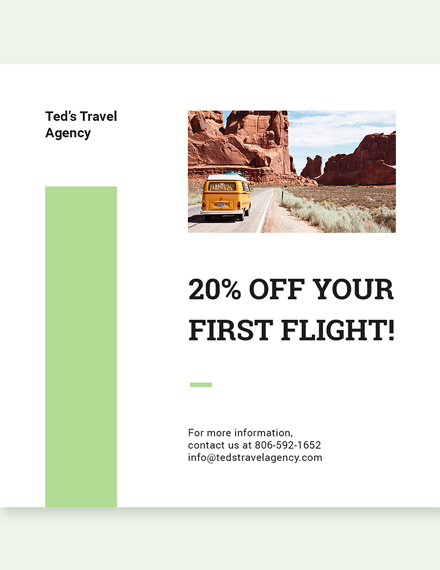 Free Travel Agency Instagram Post Template to Edit Online