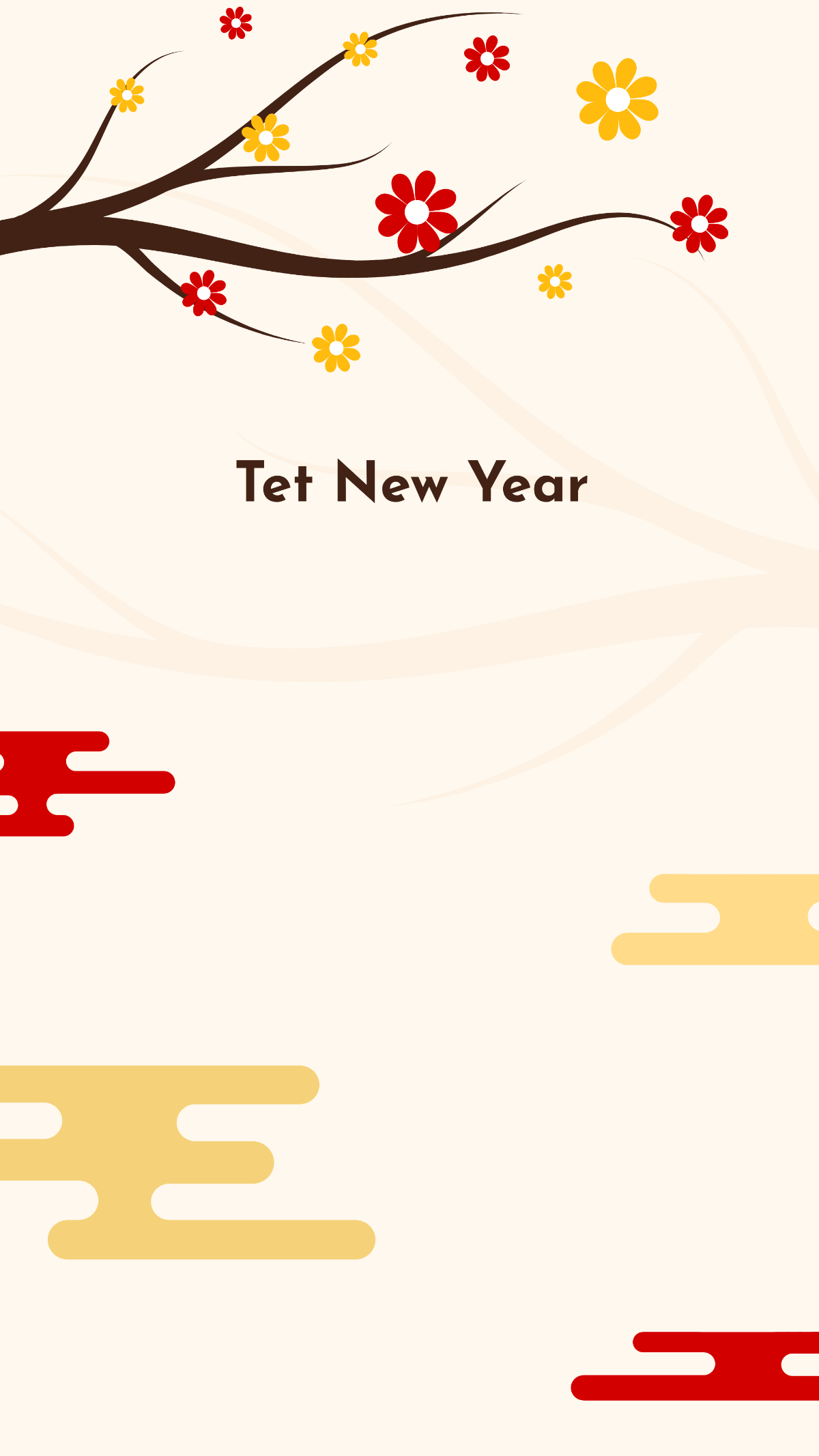 Tet New Year iPhone Background Template