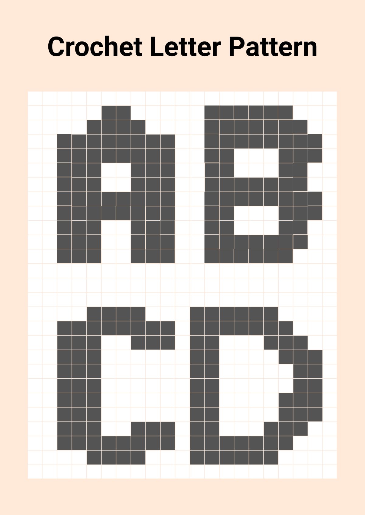 Crochet Letter Chart Template