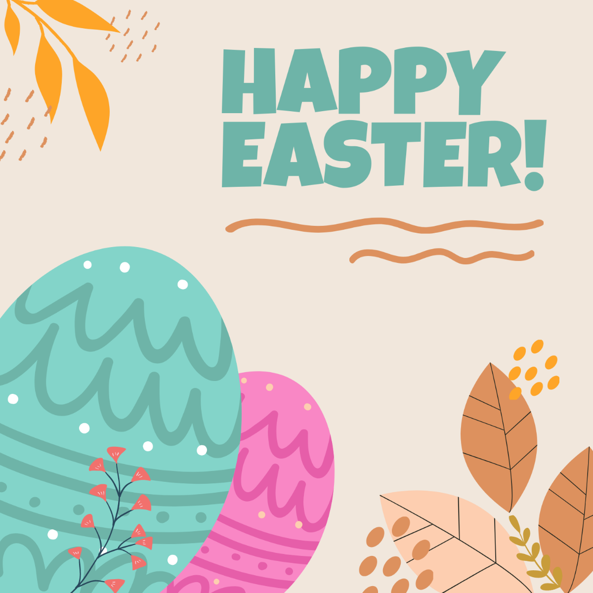 Happy Easter Clipart Template