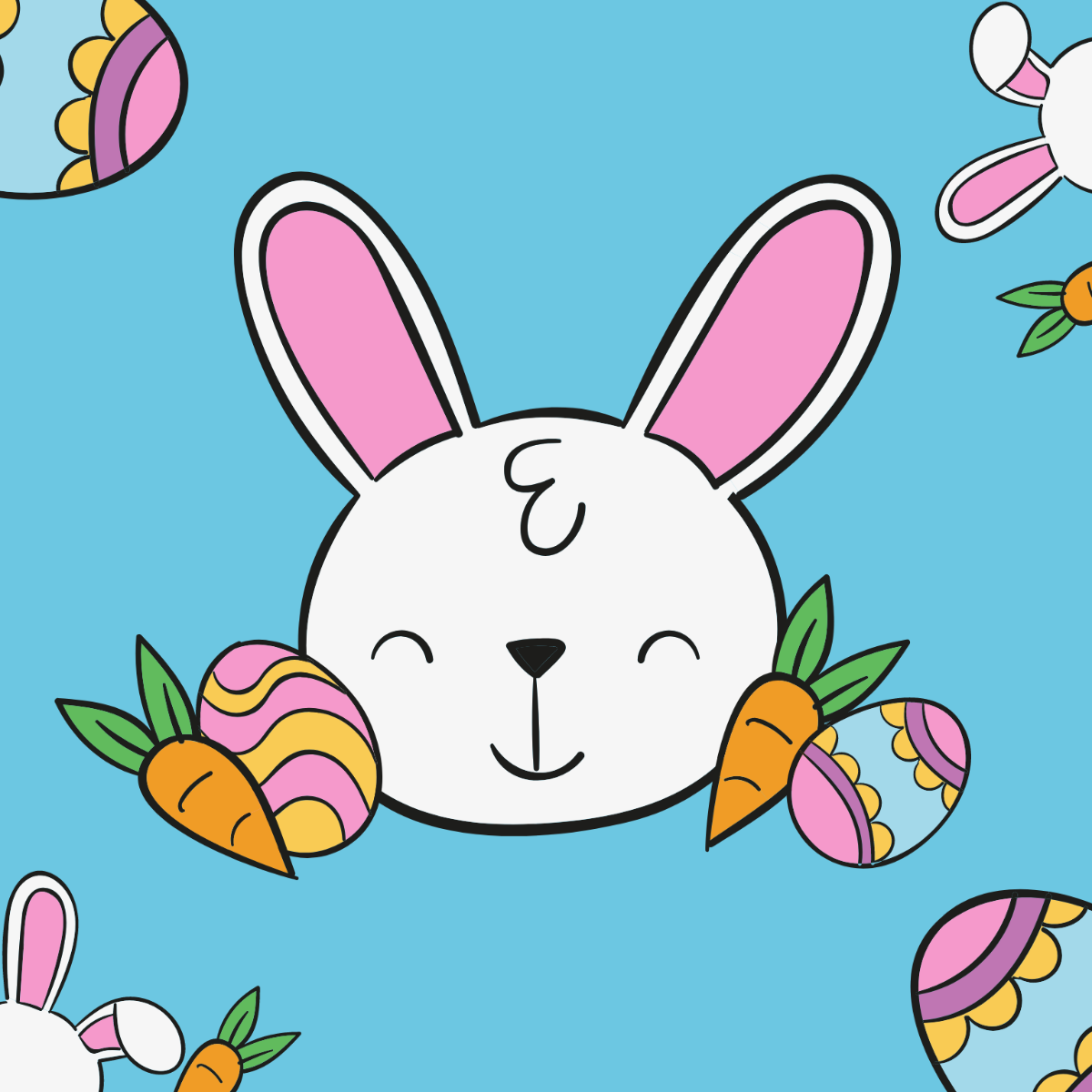 Free Easter Cartoon Clipart Template