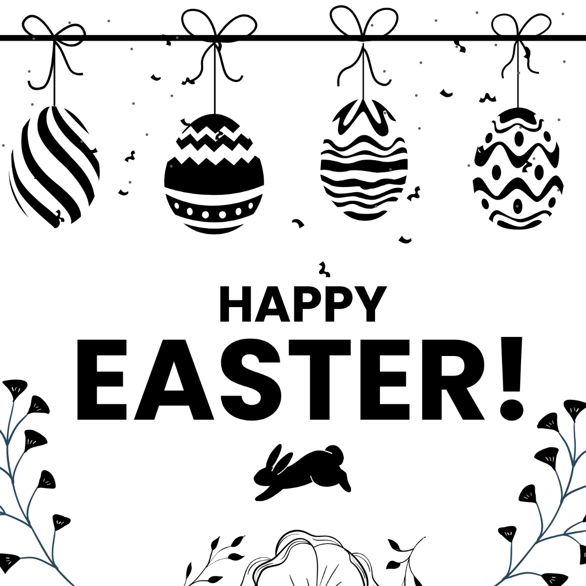 Free Happy Easter Drawing Template